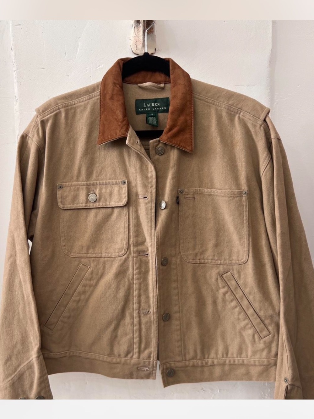 Lauren Ralph Lauren, size m Khaki/tan heavy cotton canvas jacket